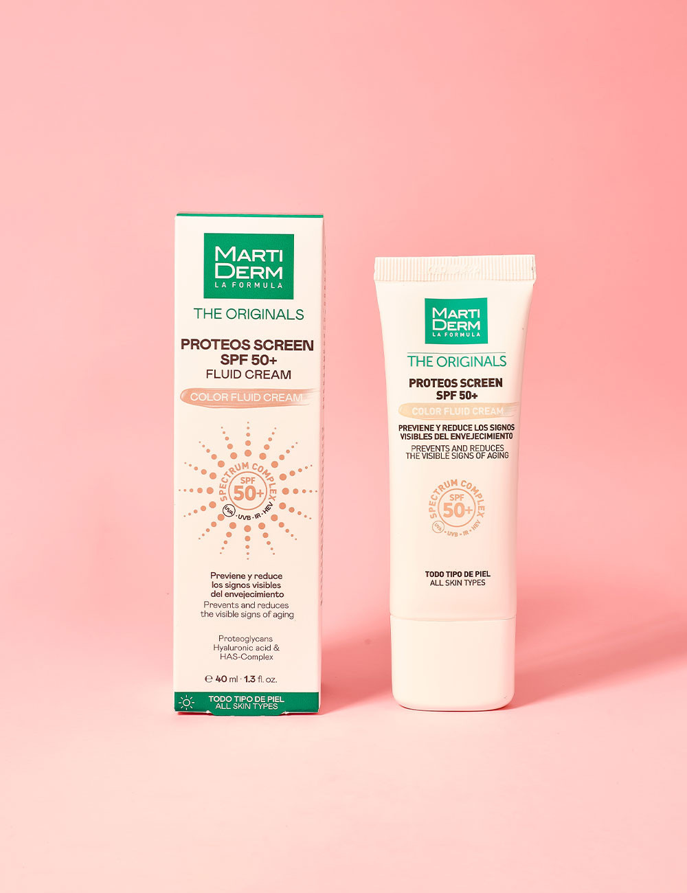 MARTIDERM - PROTECTOR SOLAR Proteos Screen spf 50+ color fluid cream  40ml