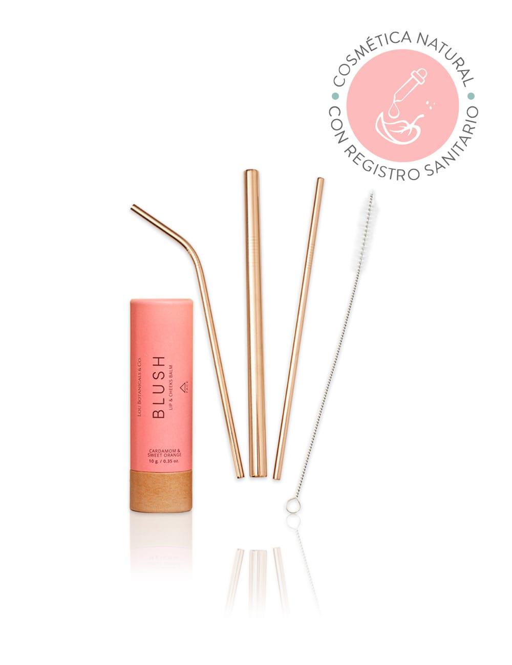 DESCONTINUADO PACK BLUSH + CAÑITA REUTILIZABLE ROSE GOLD
