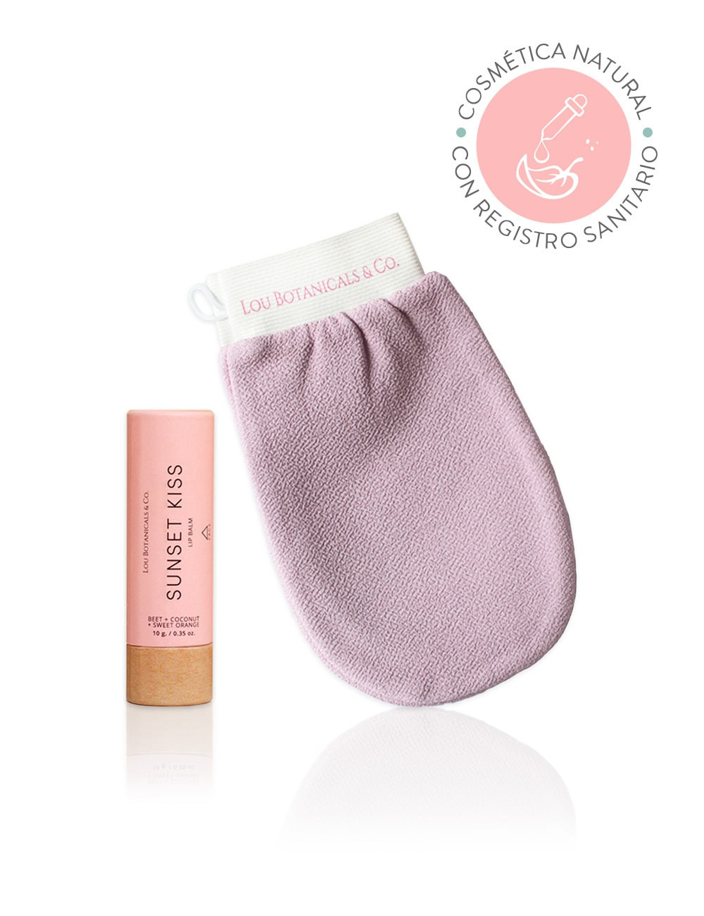 PACK SUNSET KISS + GUANTE EXFOLIANTE CORPORAL LILA