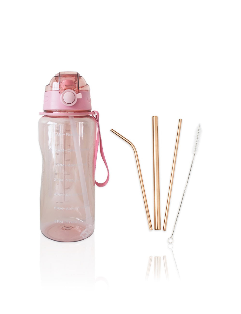 DESCONTINUADO PACK THE KIND WATER BOTTLE + CAÑITAS REUTILIZABLES ROSE GOLD