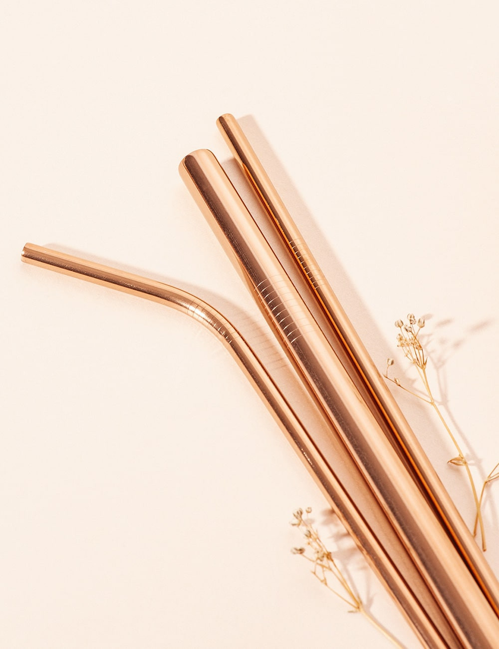 DESCONTINUADO PACK THE KIND WATER BOTTLE + CAÑITAS REUTILIZABLES ROSE GOLD