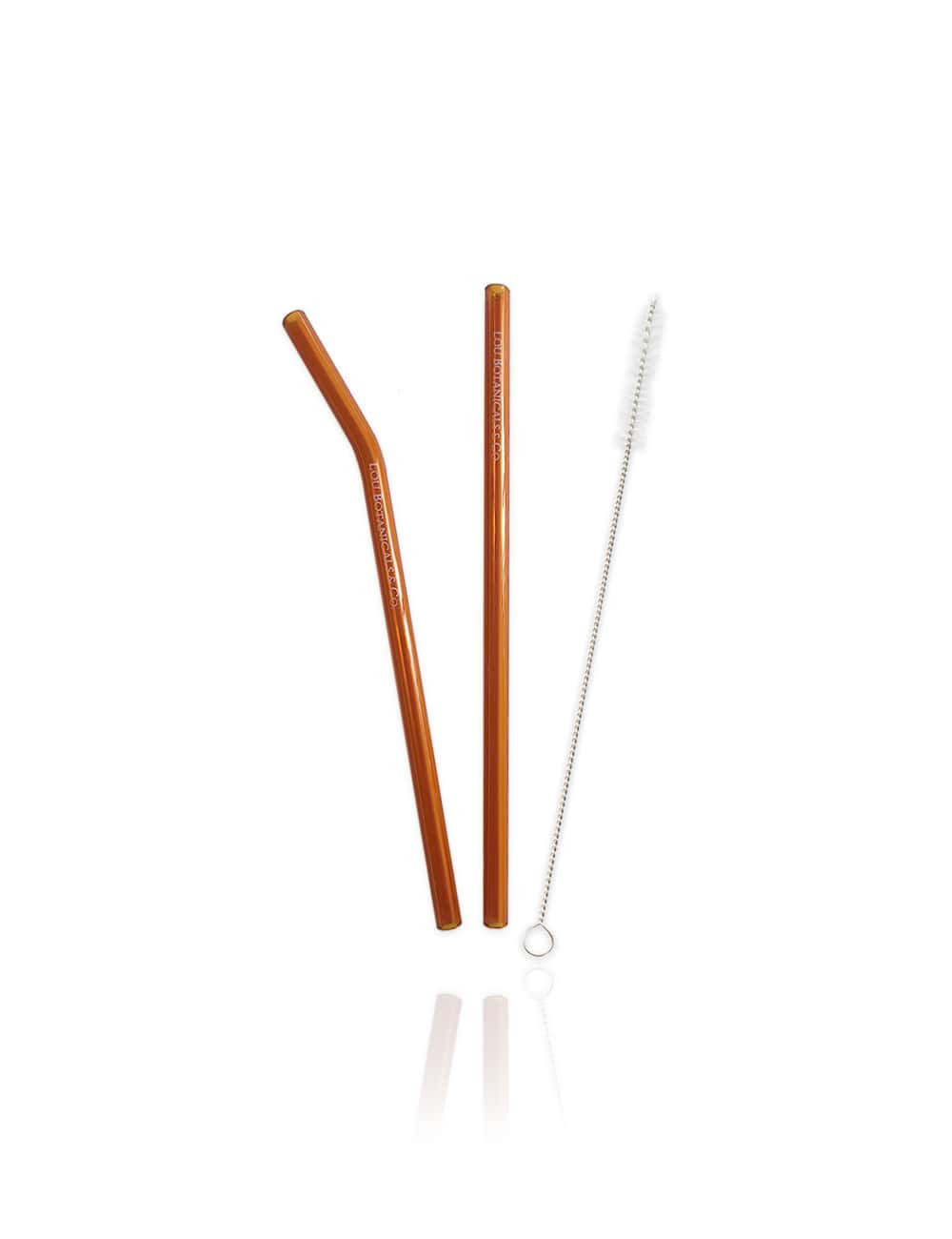 CAÑITA REUTILIZABLE DE VIDRIO Anaranjada