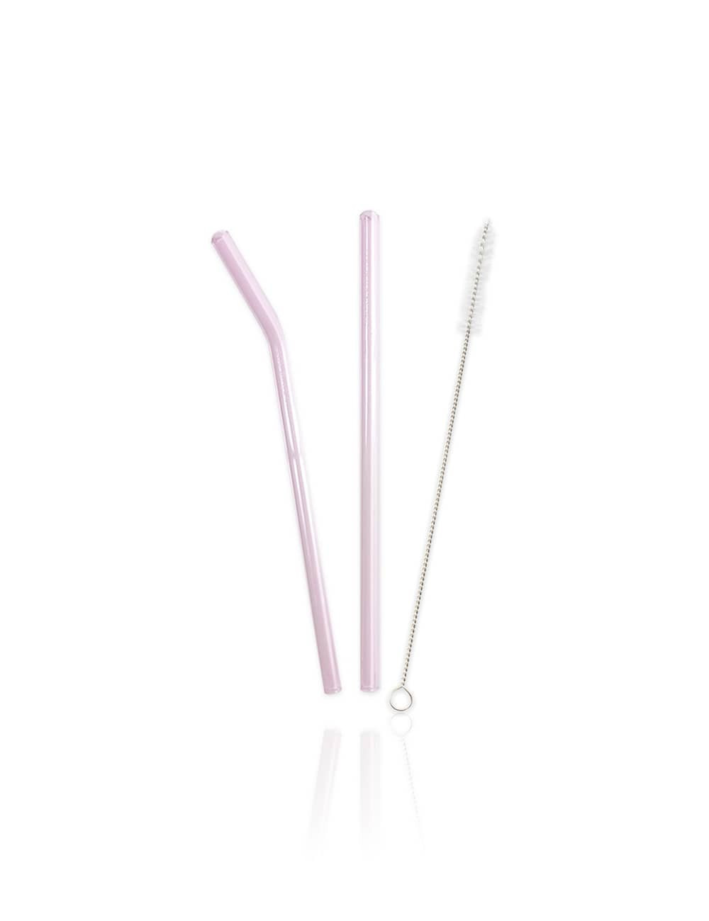 CAÑITA REUTILIZABLE DE VIDRIO Rosado transparente