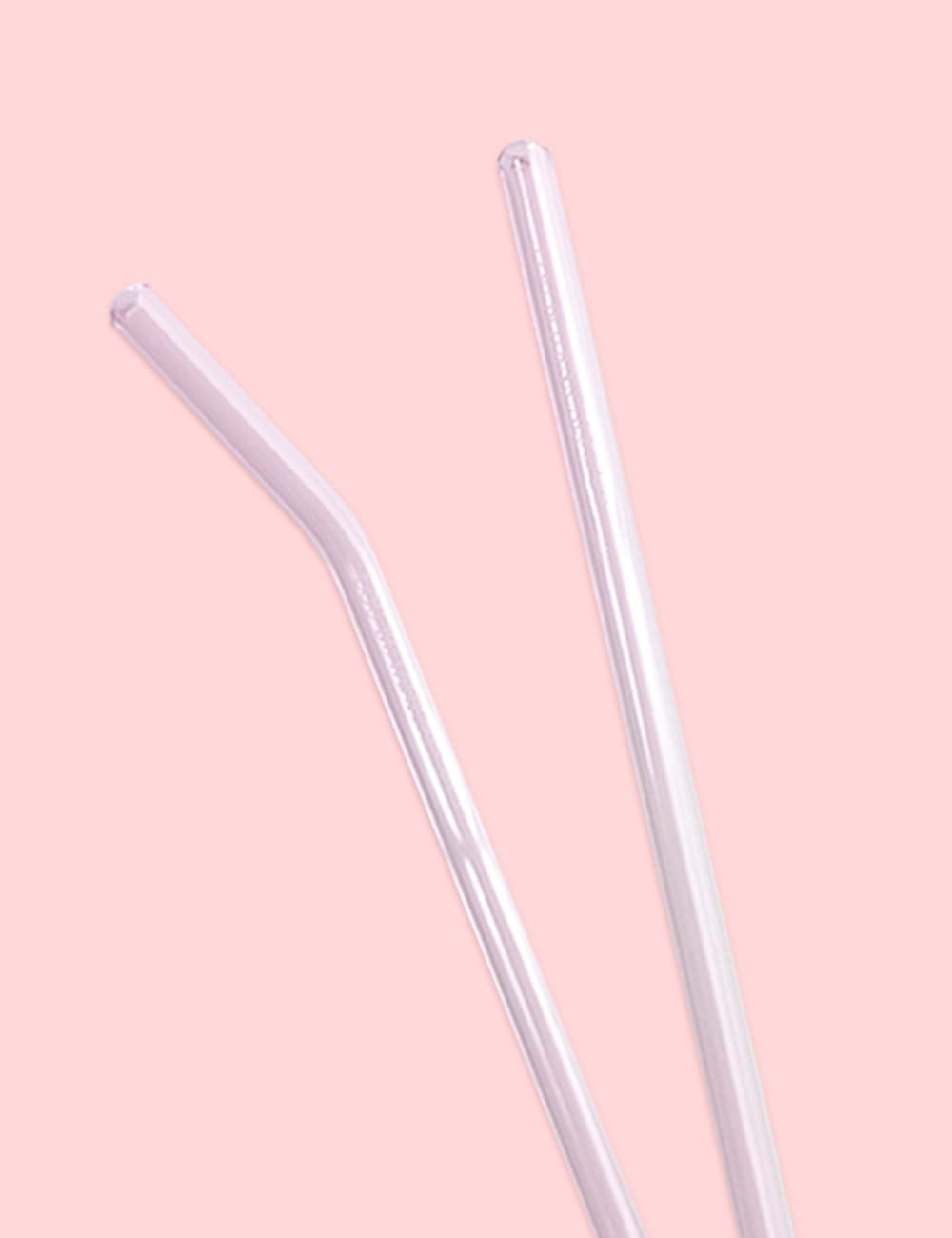 CAÑITA REUTILIZABLE DE VIDRIO Rosado transparente