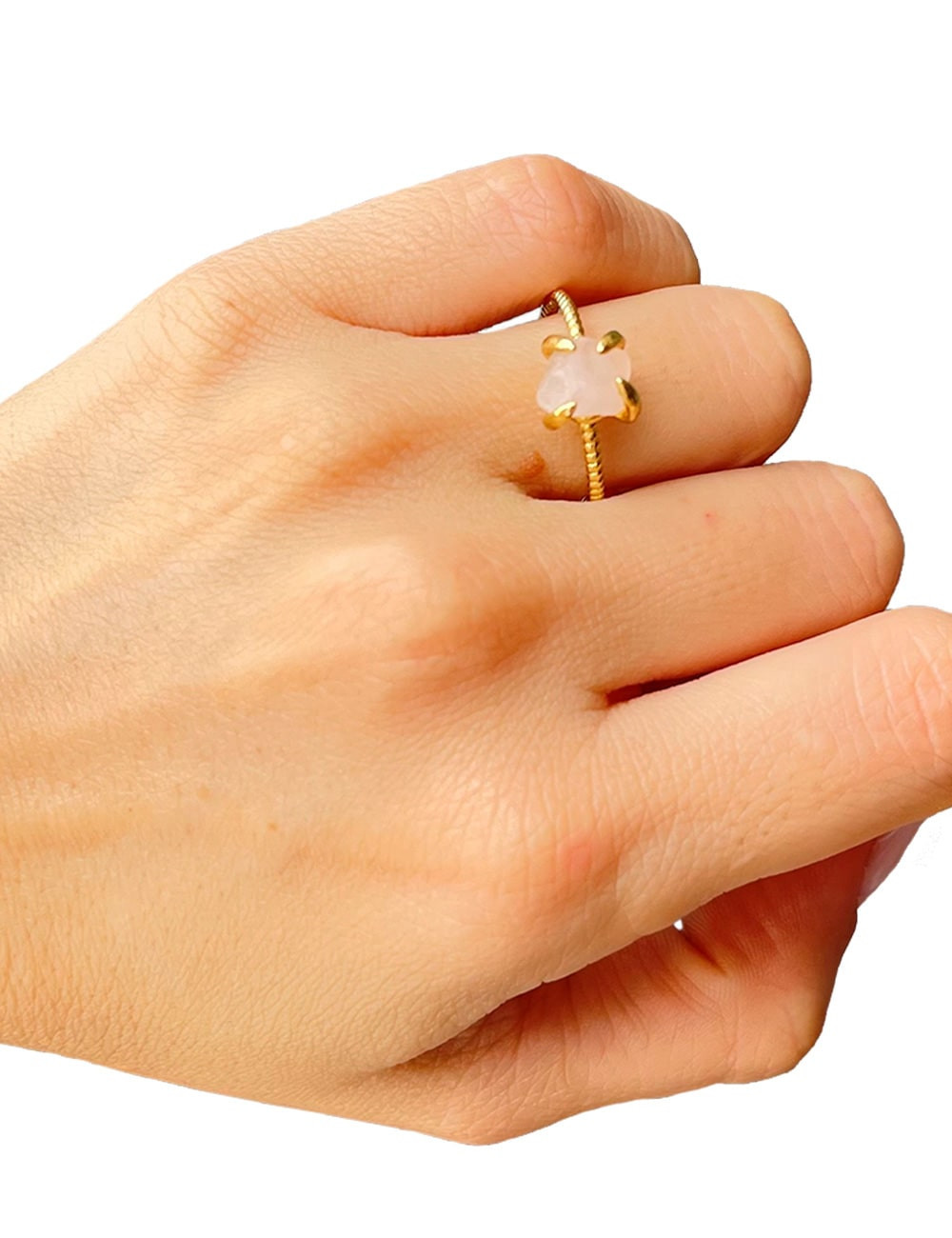 DESCONTINUADO ANILLO DE CUARZO ROSA