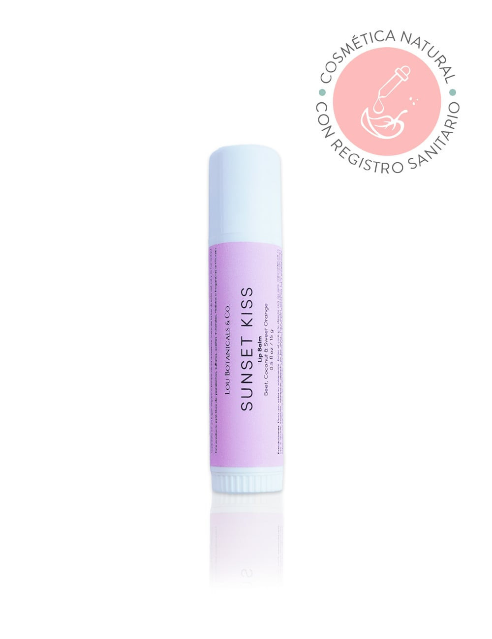 SUNSET KISS Bálsamo para humectar labios sin color 15g