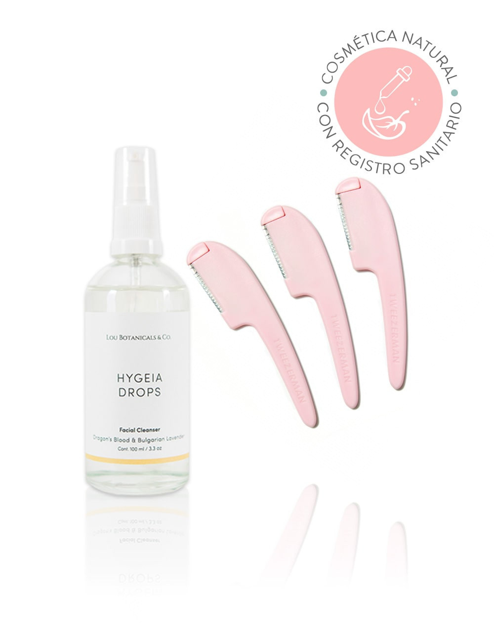 PACK HYGEIA DROPS 100ml + PREP & PLANE Máquina de Depilación Facial Tweezerman