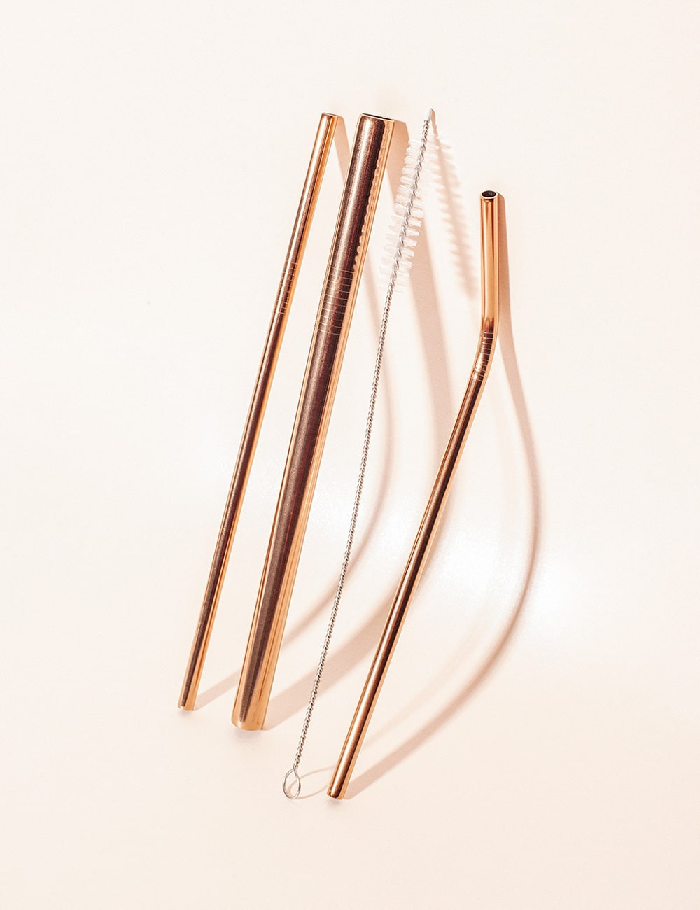 CAÑITA REUTILIZABLE ROSE GOLD de acero inoxidable