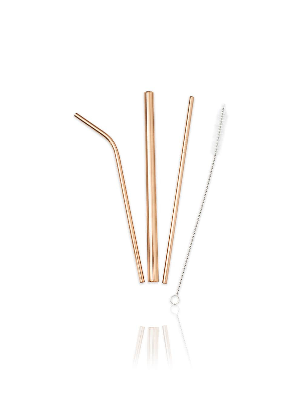 CAÑITA REUTILIZABLE ROSE GOLD de acero inoxidable